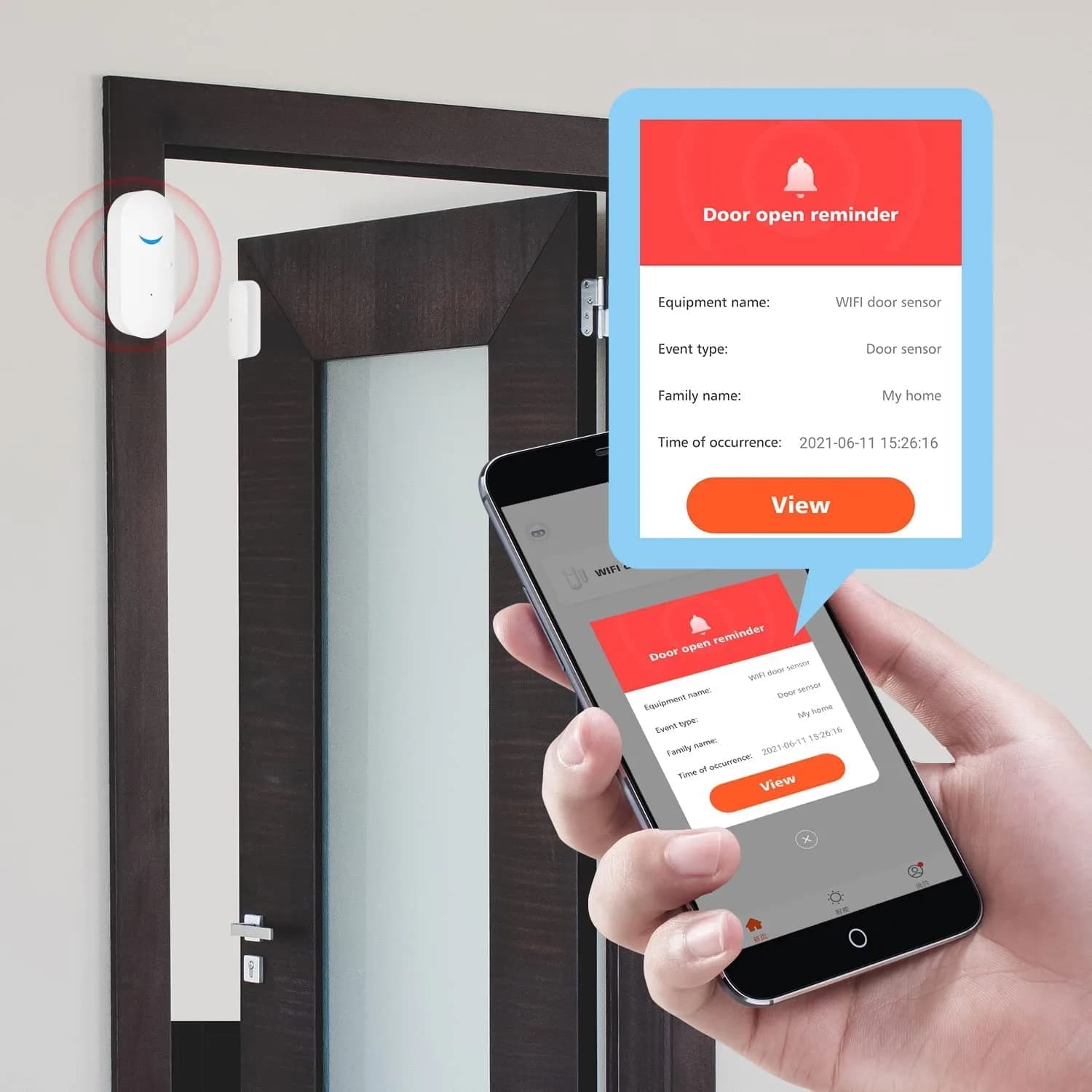 SENCKIT 2-Pack WiFi Door & Window Sensors | Home Security Alarm System with Alexa & Google Compatibility — 2-Pack