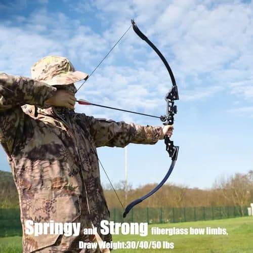 IS-TONGTU Takedown Recurve Bow and Arrow Set Right Handed 51 inch 50 lb | Complete Archery Kit for Beginners thumbnail 4