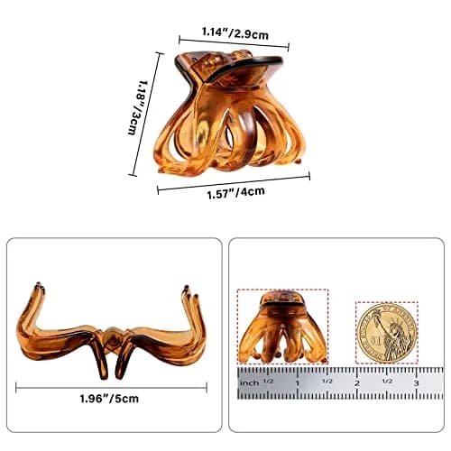 YOHAMA Small Octopus Claw Clips 10pcs (4cm) | Strong Hold for Thin to Thick Hair thumbnail 2