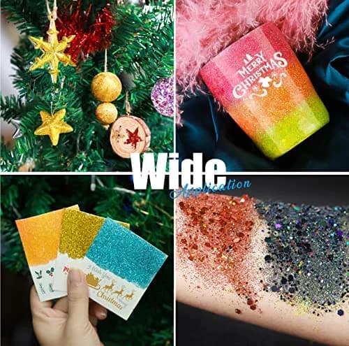 LEOBRO Glitter, 32 Colors Fine & Chunky Glitter for Crafts, Resin, Art, 16 jars each 8g | Sparkling & Safe thumbnail 7