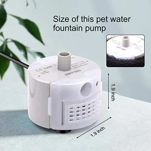 Petilog Water Pump for Cat Fountain 5V | Ultra Quiet Stainless Steel Pump for 3.2L/108oz Fountain thumbnail 3