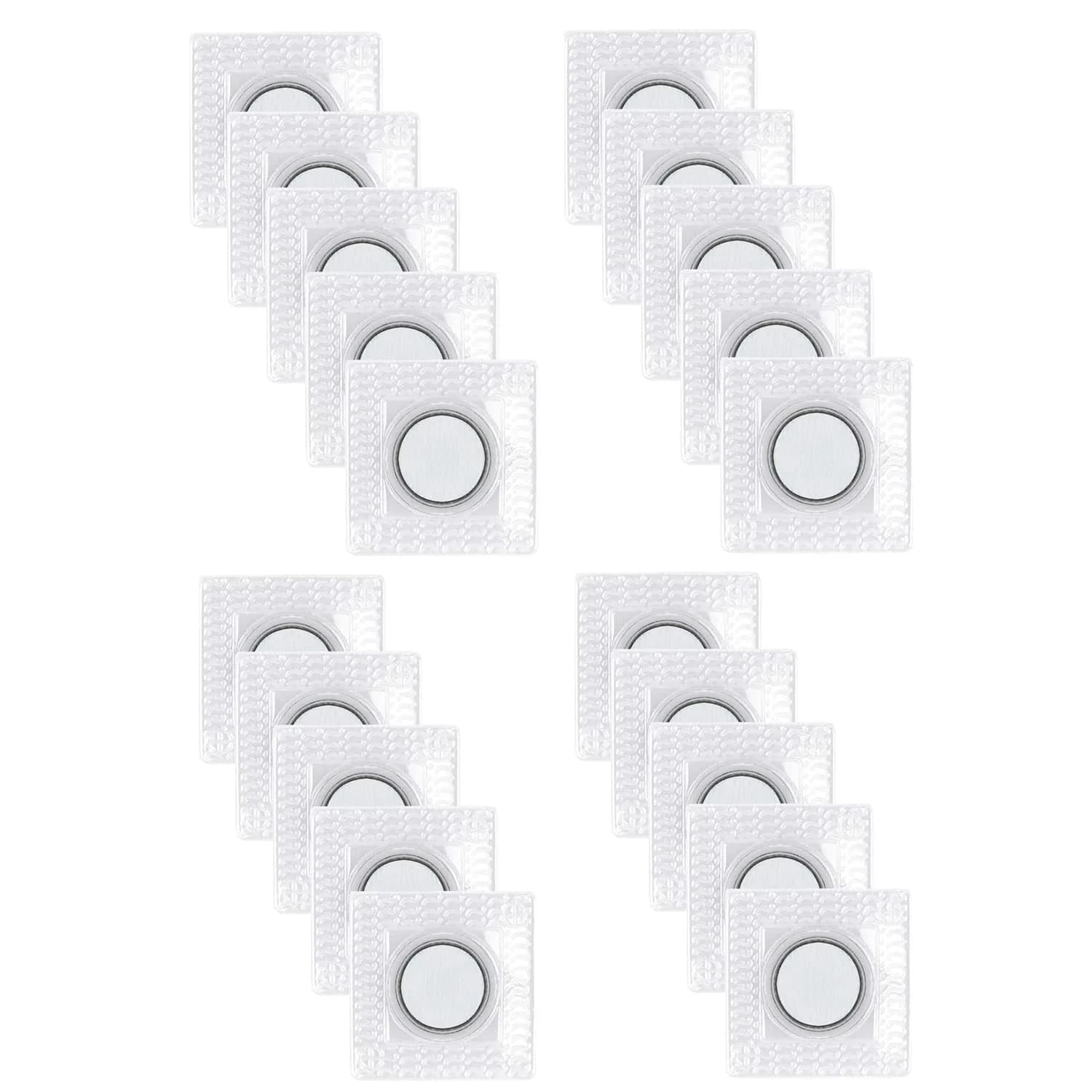 XILEWHZF Hidden Sew Magnetic Snaps (12 Pairs, 25x10mm Magnets) | Invisible Purse Closure Fasteners for DIY Crafts — White