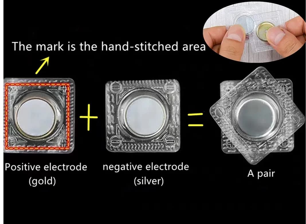 XILEWHZF White Magnetic Snaps 3.5cm (1.4 Inch) | 20 Pairs Sew-On Fasteners for Bags & Crafts - view 3