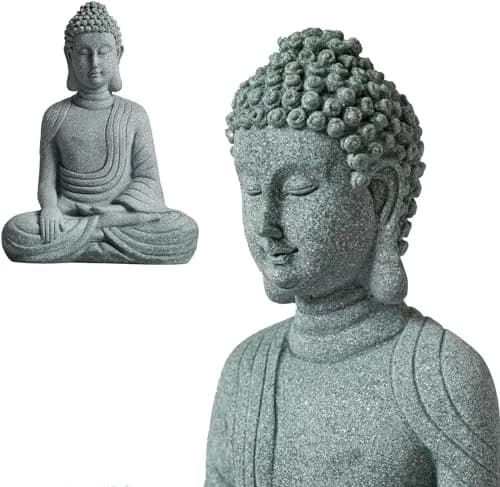 FENGSHUI-CAISHEN Little Buddah Statue for Home Indoor Aquarium | Meditative Zen Decor with Handcrafted Stone Finish thumbnail 1