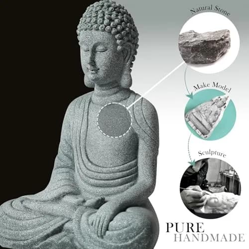 FENGSHUI-CAISHEN Little Buddah Statue for Home Indoor Aquarium | Meditative Zen Decor with Handcrafted Stone Finish thumbnail 5