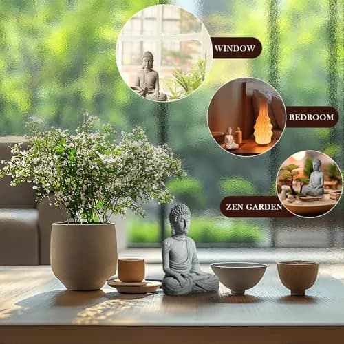 FENGSHUI-CAISHEN Little Buddah Statue for Home Indoor Aquarium | Meditative Zen Decor with Handcrafted Stone Finish thumbnail 3
