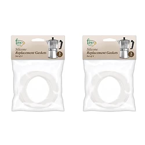 Fino Replacement Gasket for 3-Cup Stovetop Espresso Coffee Maker | Silicone, 2 Sets of 4 | Heat Safe to 410°F thumbnail 1