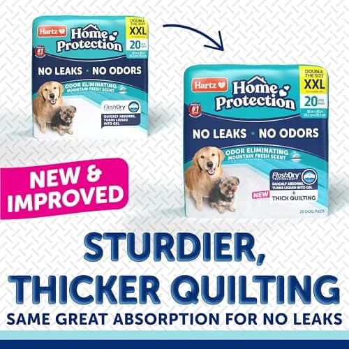 Hartz Dog Training Pads XXL 30 x 30 inches | Odor Eliminating, Leak-Proof, Super Absorbent (70-120c) thumbnail 2