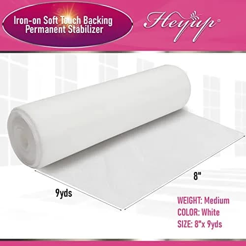 HEYUP Iron on Embroidery Stabilizer 8" x 9 Yd | Soft Touch Backing for Sensitive Skin thumbnail 6
