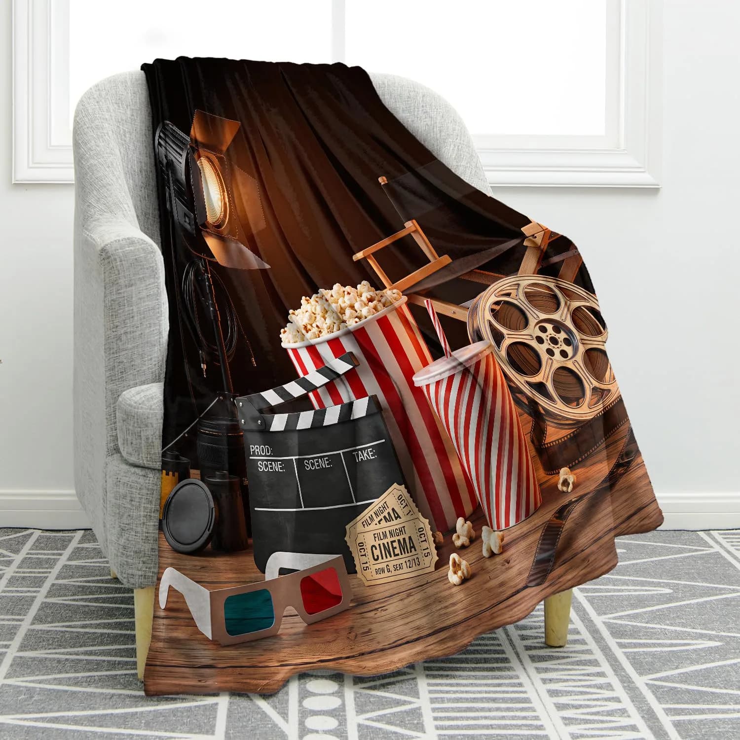 Jekeno Movie Gifts Blanket Cinema Throw Blanket 50x60 Inch | Movie Theater Theme Gifts for Movie Lovers — Movie2