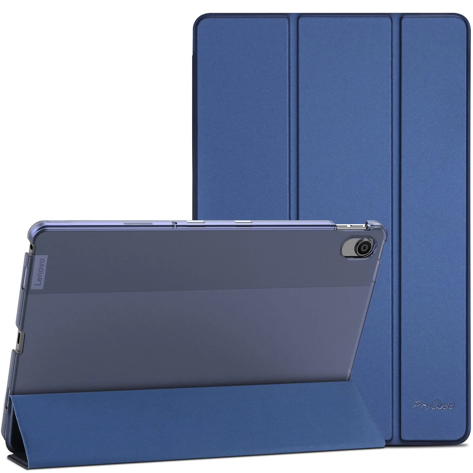 ProCase Slim Stand Case for Lenovo Tab M10 Plus 3rd Gen 10.6" Navy | Auto Sleep Wake & Foldable Stand — Navy