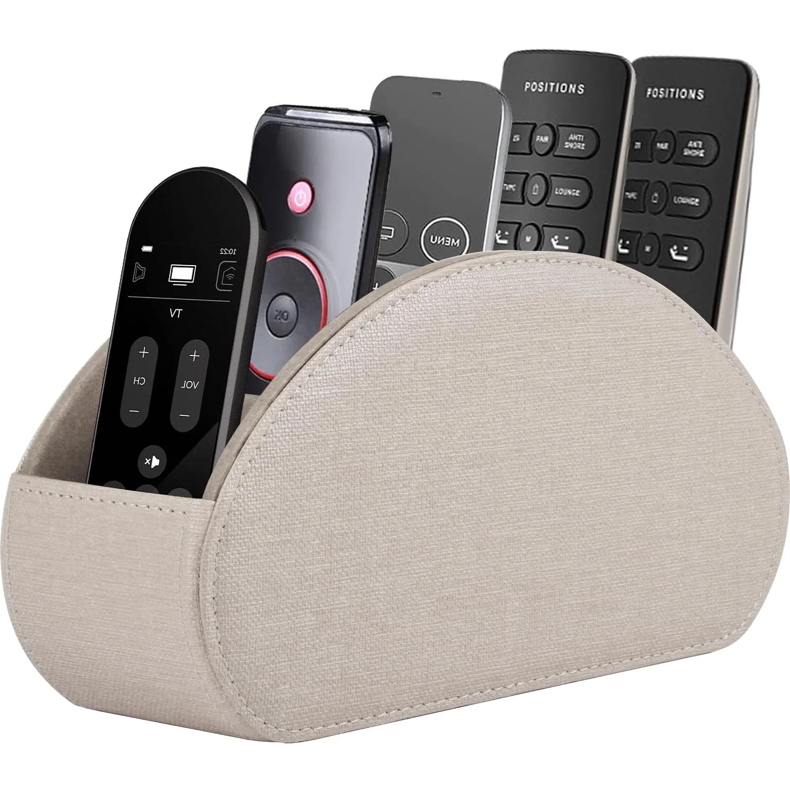 RHCSZ Remote Control Holder 22cm (8.5in) | Classic Cream 5-Compartment Organizer Box