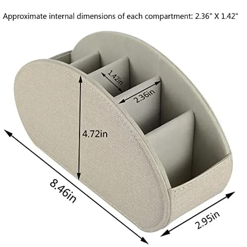 RHCSZ Remote Control Holder 22cm (8.5in) | Classic Cream 5-Compartment Organizer Box thumbnail 4