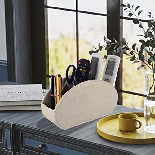 RHCSZ Remote Control Holder 22cm (8.5in) | Classic Cream 5-Compartment Organizer Box thumbnail 6