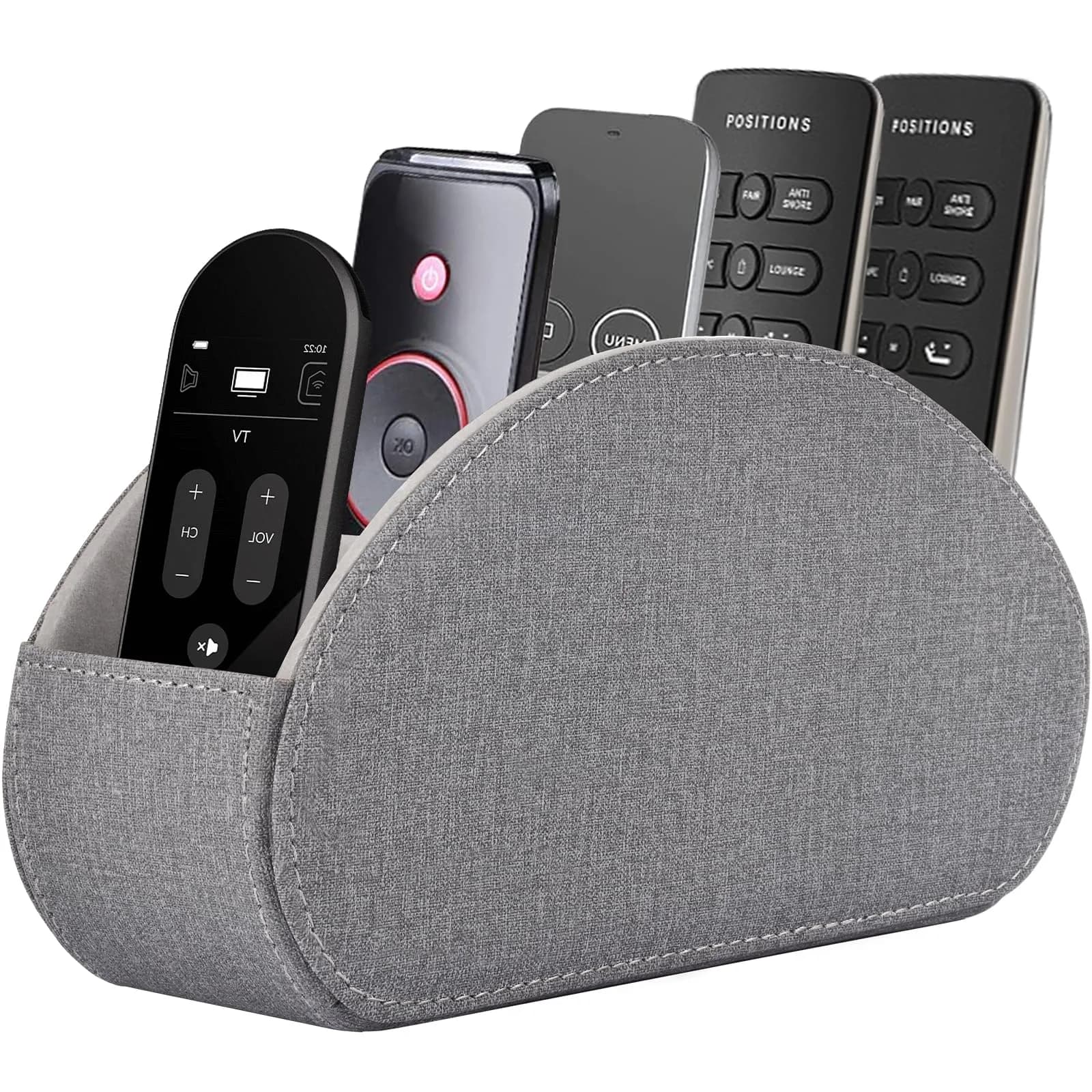RHCSZ Remote Control Holder Grey 21.5cm (8.46in) | 5 Compartment Bedside Organizer — Grey