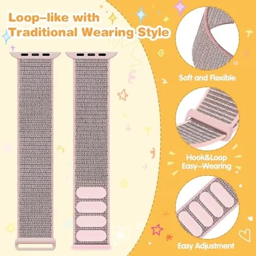 BlackPro Kids Apple Watch Band Breathable Nylon Loop Strap | Soft, Adjustable for Series 9/8/7/6/5/4/3/2/1/SE/SE2 38mm-45mm thumbnail 3