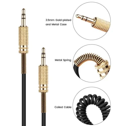 BUTIAO Replacement Aux Extension Cord 3.5mm for Marshall Speakers | Coiled Audio Cable 1m-2.5m thumbnail 7