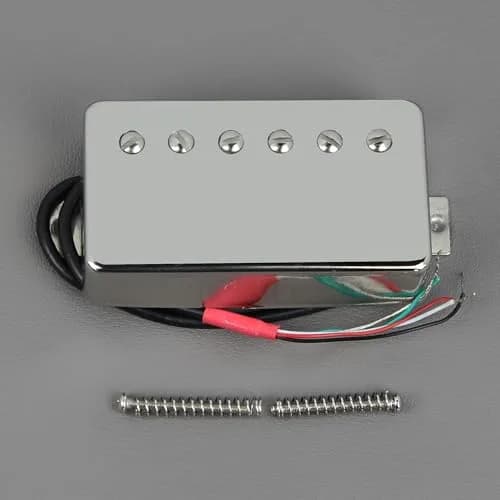 FLEOR Alnico 5 Guitar Humbucker Pickup 7-8K Neck Chrome | 50mm Pole Spacing thumbnail 4