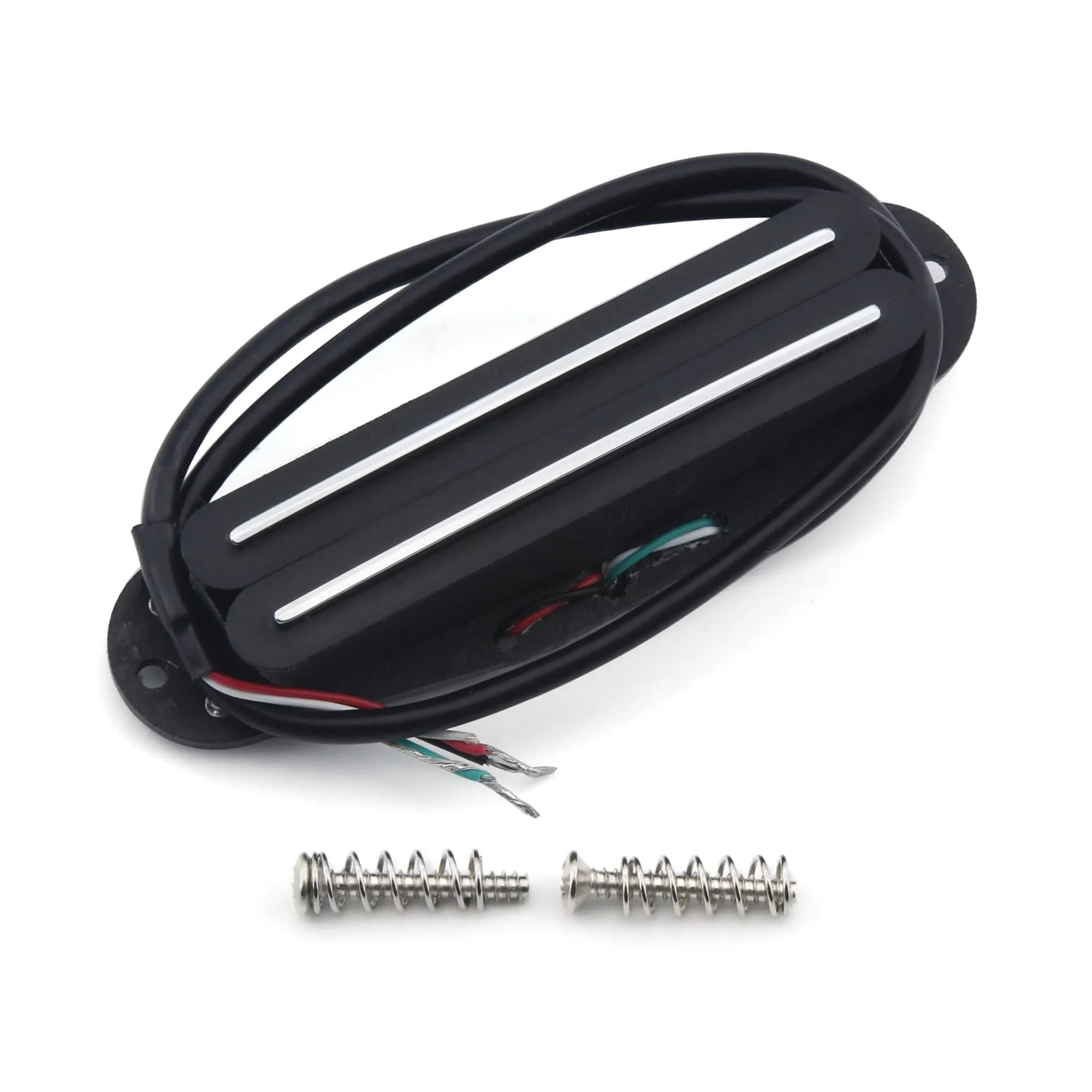 FLEOR Alnico 5 Hot Dual Rail Humbucker Pickup 12-13K | Single-Coil-Sized, Black - main product image
