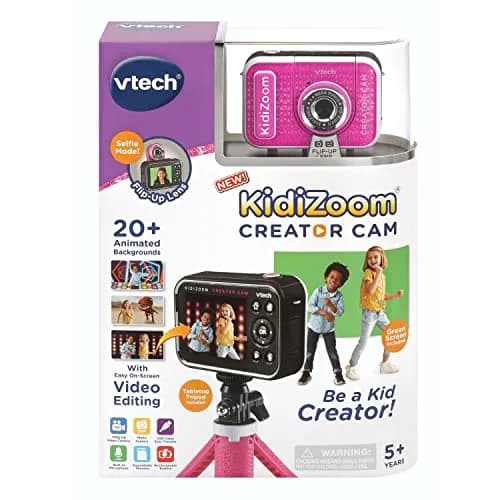 VTech KidiZoom Creator Cam Digital Camera, Glitter Pink 9.1 cm (3.6 in) | HD Video Creation for Kids thumbnail 7