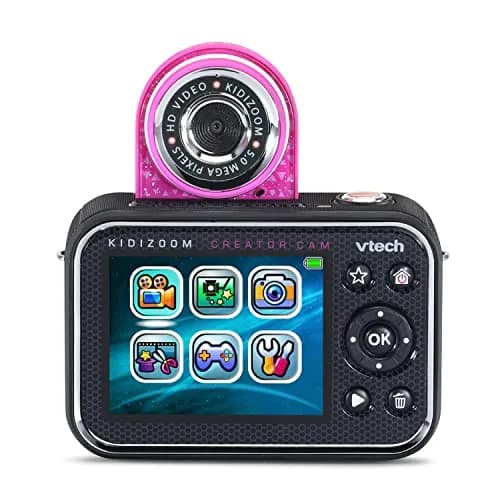 VTech KidiZoom Creator Cam Digital Camera, Glitter Pink 9.1 cm (3.6 in) | HD Video Creation for Kids thumbnail 4