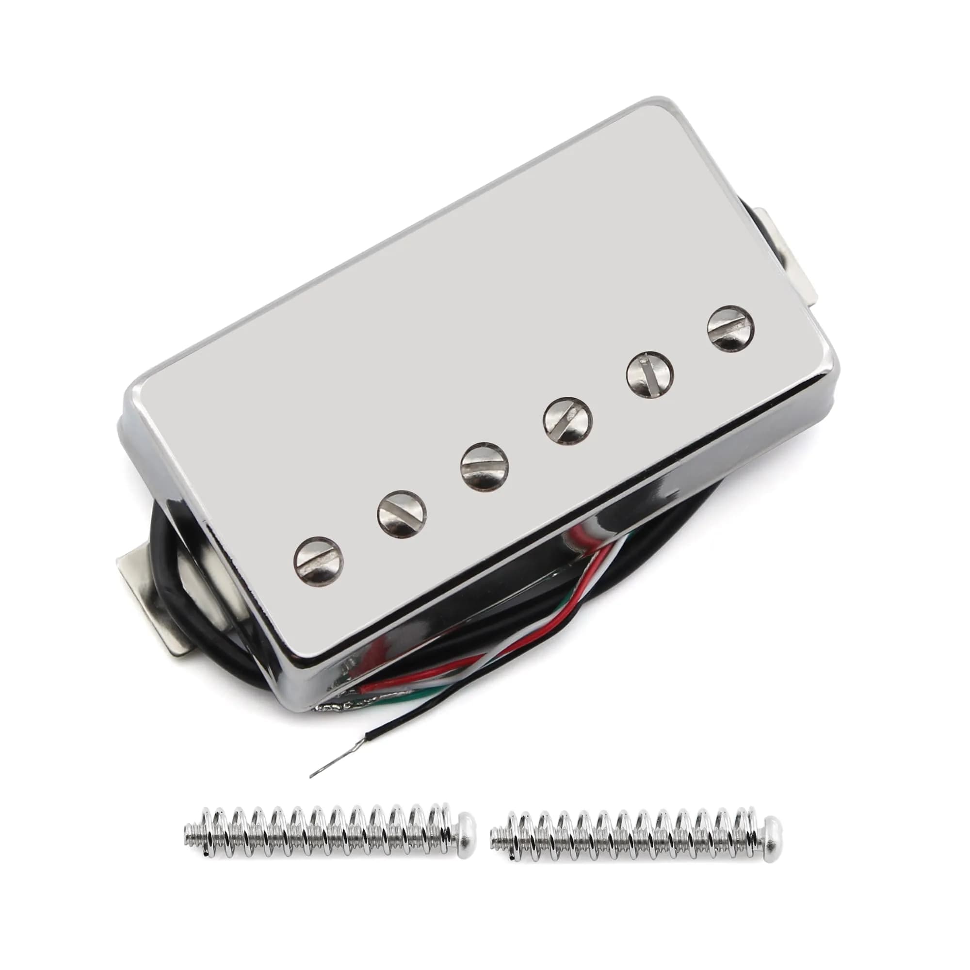 FLEOR Alnico 5 Guitar Humbucker Pickup 14-15K Bridge Chrome | 52mm Pole Spacing — Chrome Bridge Pickup(14-15K)
