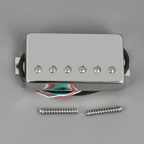 FLEOR Alnico 5 Guitar Humbucker Pickup 14-15K Bridge Chrome | 52mm Pole Spacing thumbnail 4