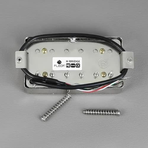 FLEOR Alnico 5 Guitar Humbucker Pickup 14-15K Bridge Chrome | 52mm Pole Spacing thumbnail 5