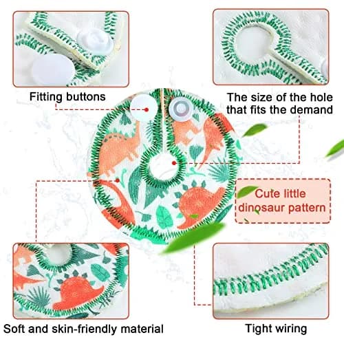 Breling Cotton Feeding Support Pads (24 Count, Dinosaur) | Washable & Skin-Friendly thumbnail 4