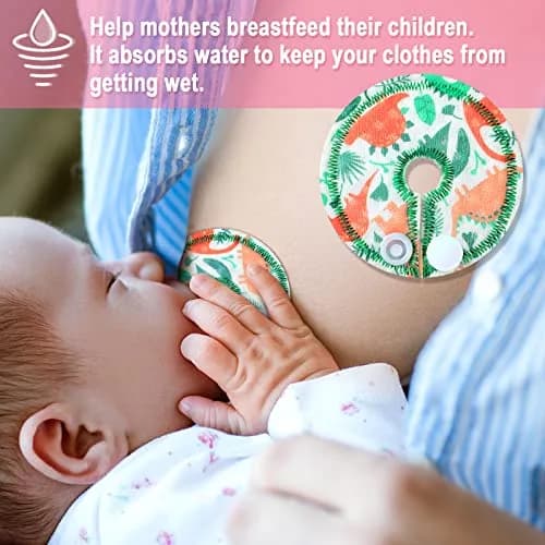 Breling Cotton Feeding Support Pads (24 Count, Dinosaur) | Washable & Skin-Friendly thumbnail 2