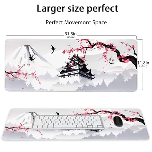 MEWOOCUE Japanese Cherry Blossom Gaming Mouse Pad 80cm x 30cm (31.5 x 11.8 inches) | Smooth Control Surface thumbnail 4