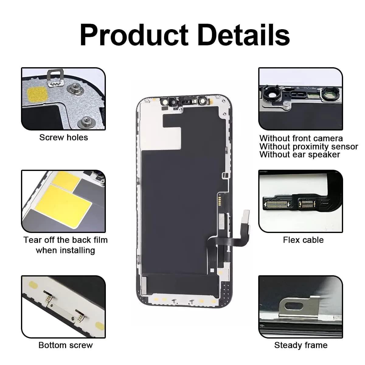 SIMDOG OLED Screen Replacement for iPhone 12/12 Pro 6.1 inch | Full HD Display, 3D Touch, Tools Included - view 7