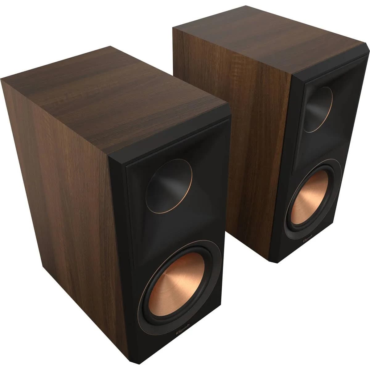 Klipsch Reference Premiere RP-600M II Walnut Bookshelf Speakers | Dynamic Sound with Tractrix Horn