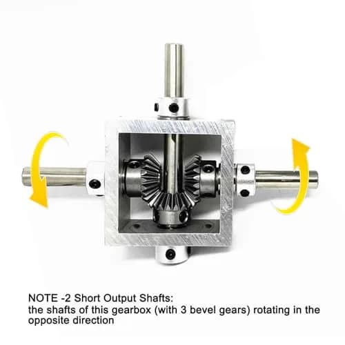 PGFUN 1:1 Right Angle Bevel Gearbox 1 Module 20 Teeth 8mm Shaft | Simple DIY Mechanical Steering Gear thumbnail 7