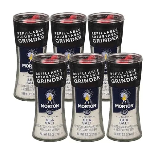 Morton Sea Salt Grinder 2.5 Oz | All-Natural Refillable Salt for Cooking & Table (70-120 chars) thumbnail 1