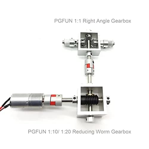 PGFUN 1:1 Right Angle Bevel Gearbox 1 Module 20 Teeth 8mm Shaft | Simple Mechanical DIY Steering Gear Device thumbnail 5