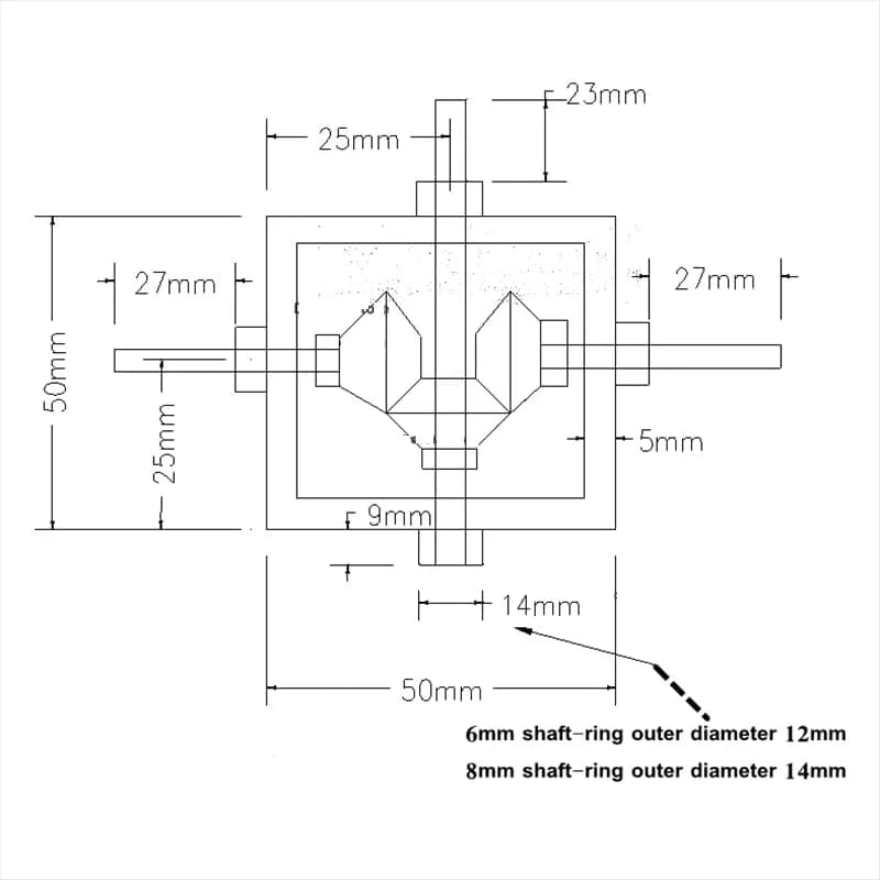 PGFUN 1:1 Right Angle Bevel Gearbox 1 Module 20 Teeth 6mm Shaft | Simple DIY Mechanical Steering Gear Device thumbnail 5
