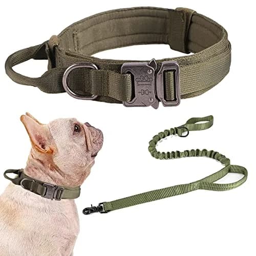 Xqpetlihai Tactical Dog Collar and Leash Set for Large Dogs with Control Handle | Durable Nylon & Metal thumbnail 1
