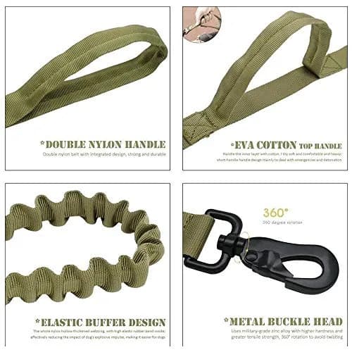 Xqpetlihai Tactical Dog Collar and Leash Set for Large Dogs with Control Handle | Durable Nylon & Metal thumbnail 2