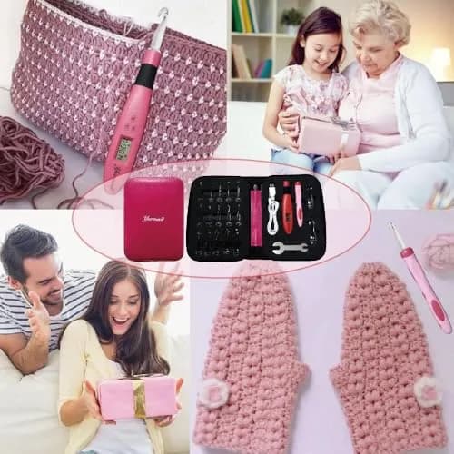 Yarniss 17 Size Lighted Crochet Hooks Set with Counter 2.5mm-14.0mm | Ergonomic Plastic Handles thumbnail 8