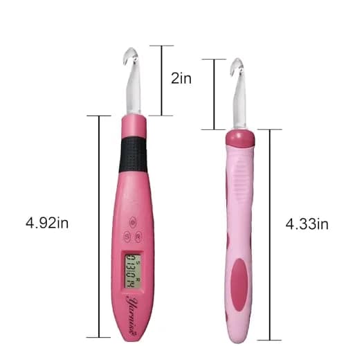 Yarniss 17 Size Lighted Crochet Hooks Set with Counter 2.5mm-14.0mm | Ergonomic Plastic Handles thumbnail 2