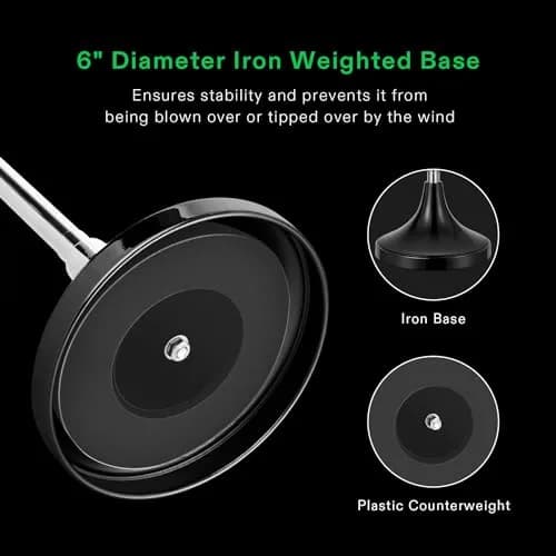 VIVOSUN Adjustable Standing Ashtray with Lid for Patio & Home | 53cm-89cm (21"-35") Height, Black thumbnail 5