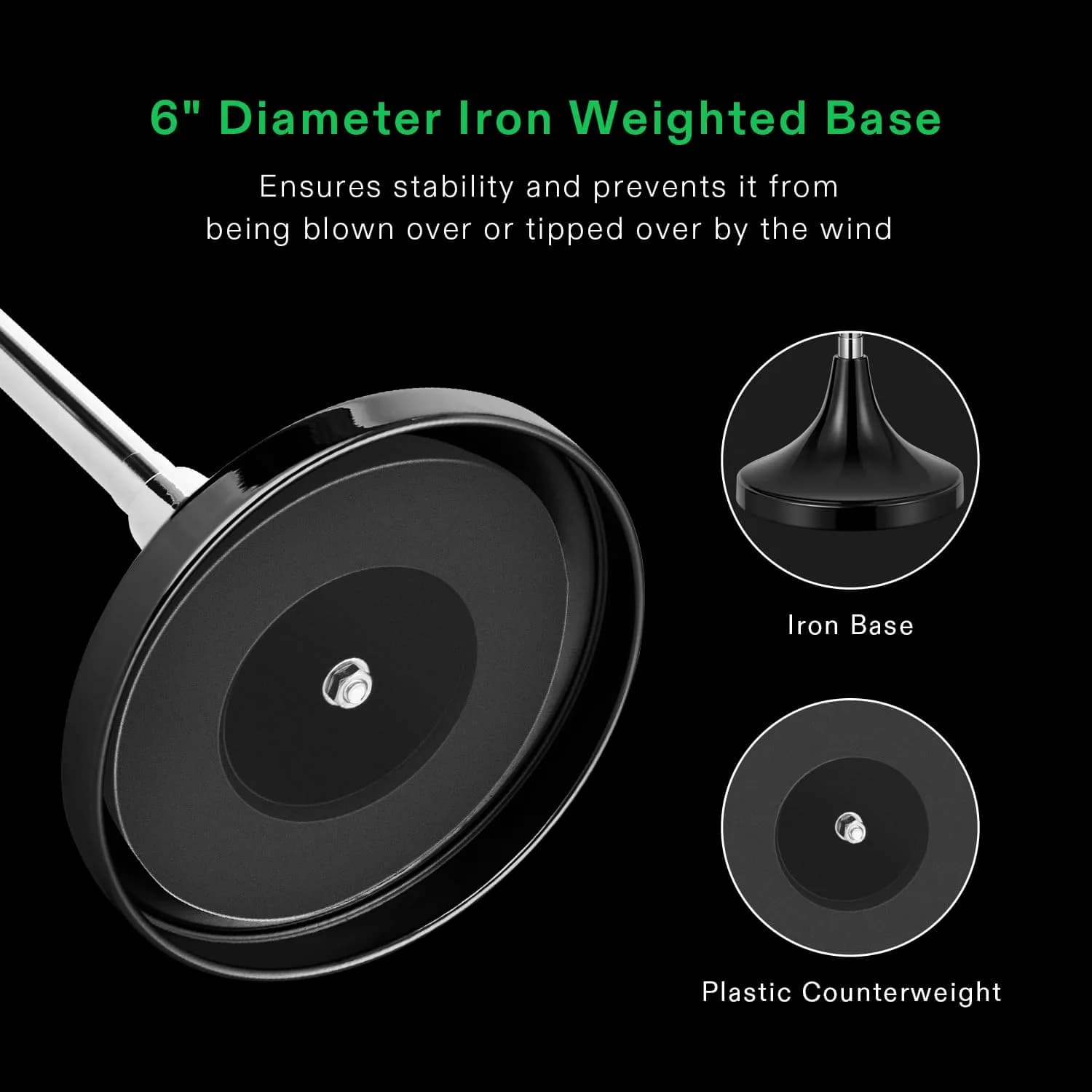 VIVOSUN Adjustable Standing Ashtray with Lid for Patio & Home | 53cm-89cm (21"-35") Height, Black - view 5