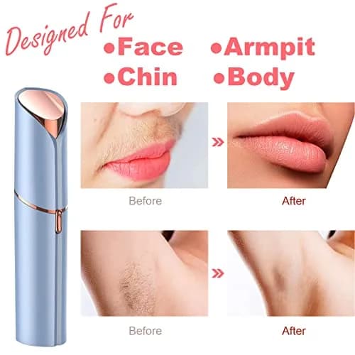 LAIKME Facial Hair Remover, USB Rechargeable, Waterproof, Blue | Gentle & Precise Face & Body Razor thumbnail 3