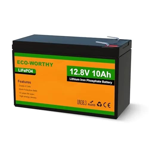 ECO-WORTHY 12V 10Ah Lithium LiFePO4 Deep Cycle Battery | Lightweight, Long-Lasting, BMS Protected thumbnail 1