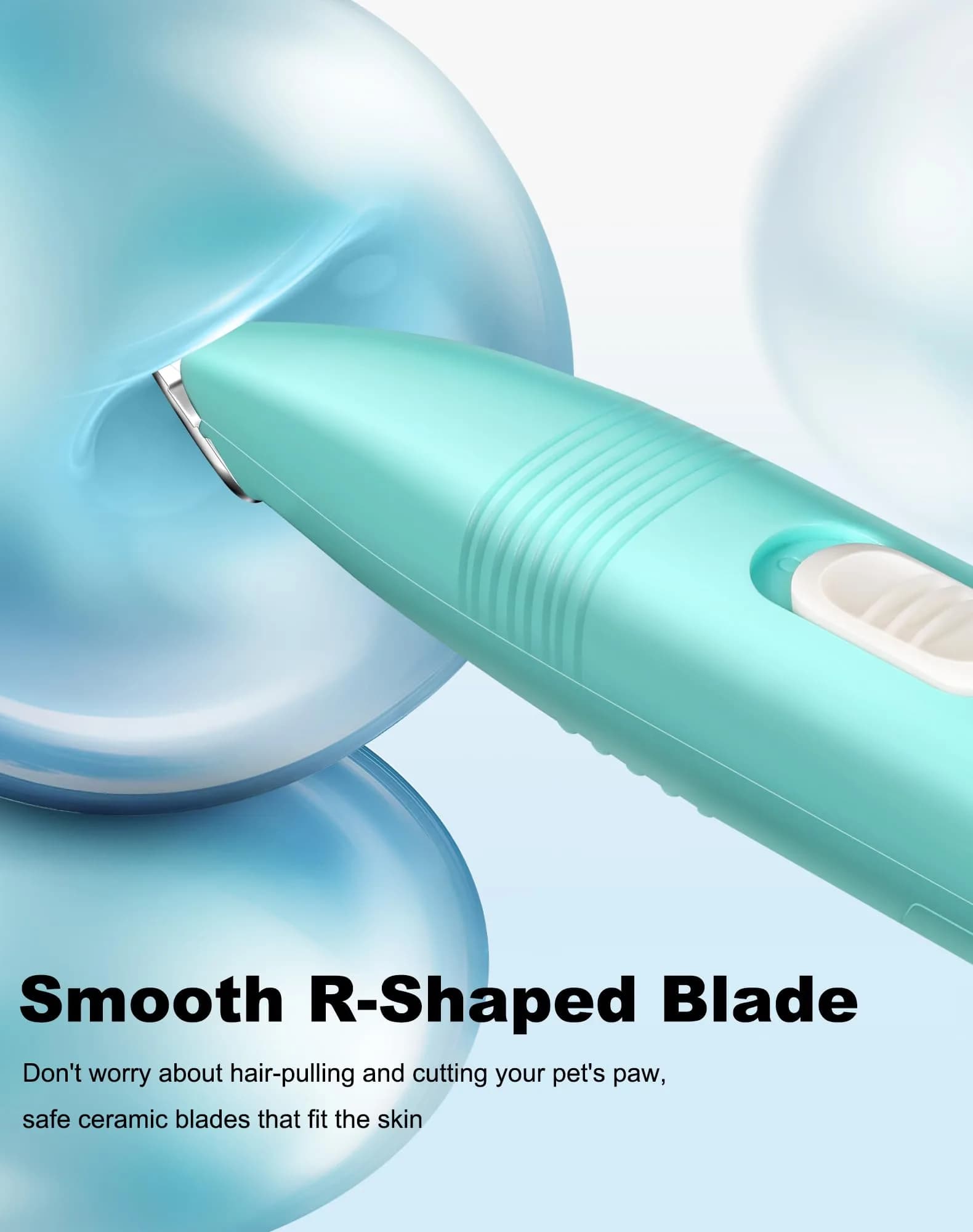 lexflext Dog Paw Trimmer with Detachable Ceramic Blade, Low Noise Pet Hair Shaver for Small Areas (Blue, 65g) - view 5