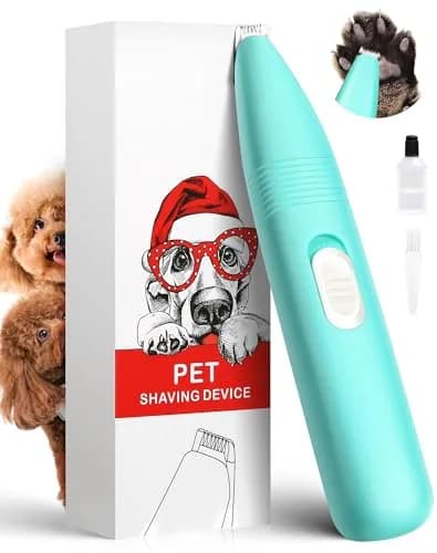 lexflext Dog Paw Trimmer with Detachable Ceramic Blade, Low Noise Pet Hair Shaver for Small Areas (Blue, 65g) thumbnail 1