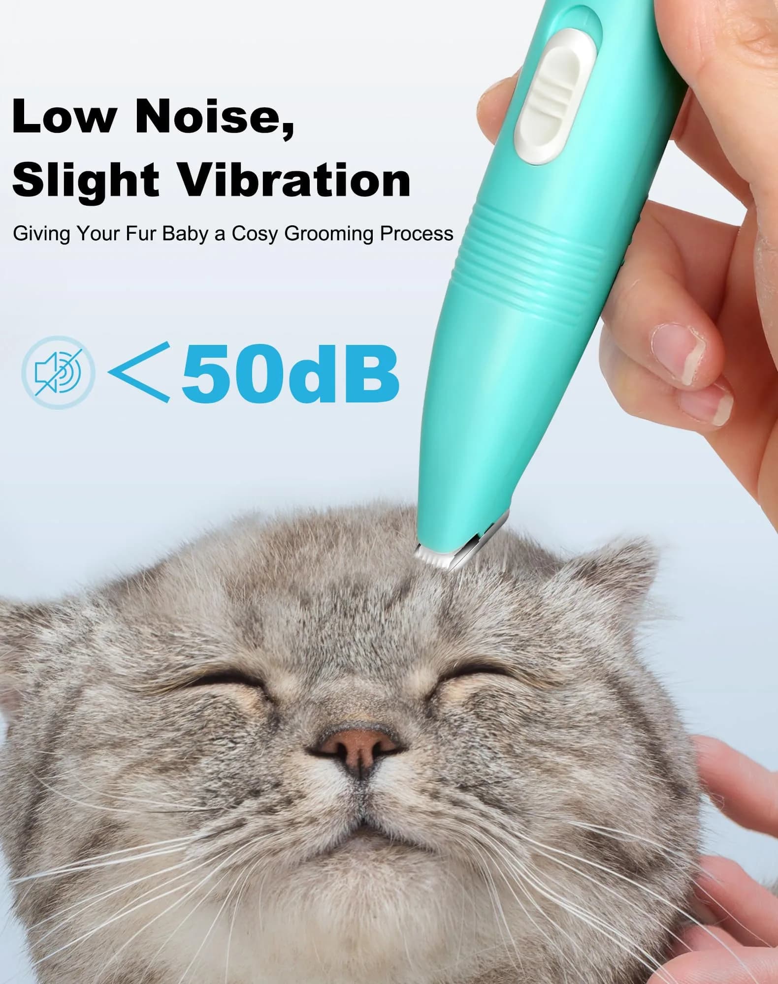 lexflext Dog Paw Trimmer with Detachable Ceramic Blade, Low Noise Pet Hair Shaver for Small Areas (Blue, 65g) - view 3