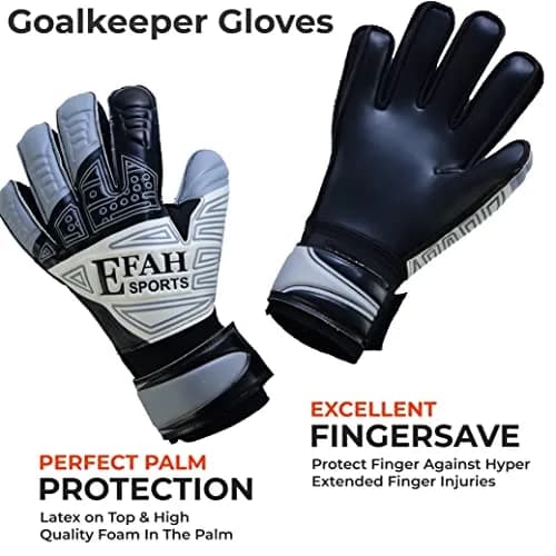 EFAH SPORTS Goalkeeper Gloves Size 7 (228g / 8oz) | Fingersave & Double Wrist Protection for Youth Soccer thumbnail 3