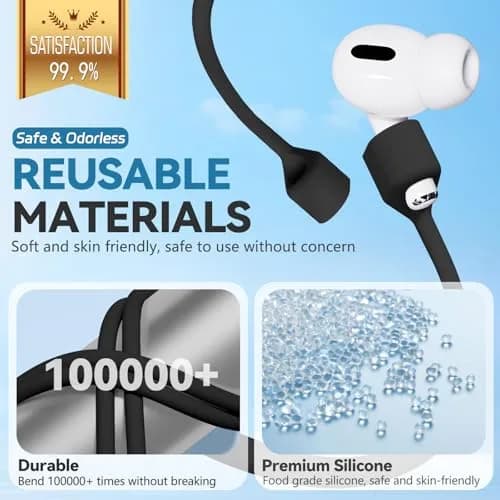 Mooyavia Ultra Strong Magnetic Anti-Lost Strap for AirPods Pro 3rd Gen & 2nd Gen, 5 Pack | Securely Fixes Earbuds During Sports thumbnail 5